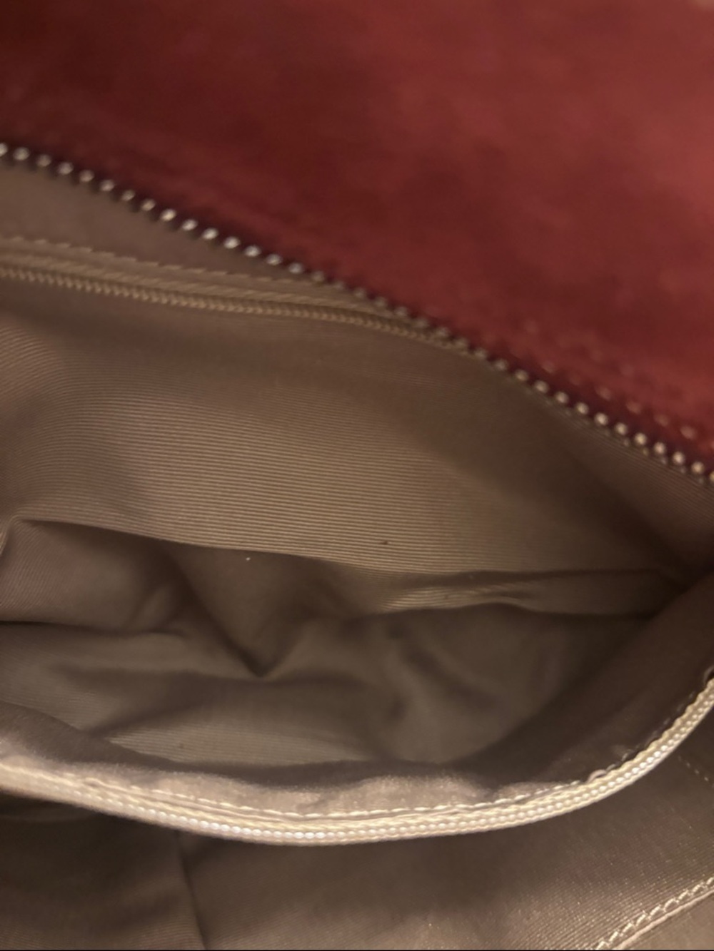 Vintage Coach Suede Pocket Tote in Deep Burgundy - Picture 7 of 11
